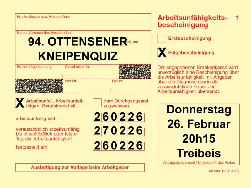 94. Ottensener Kneipenquiz im Café Treibeis