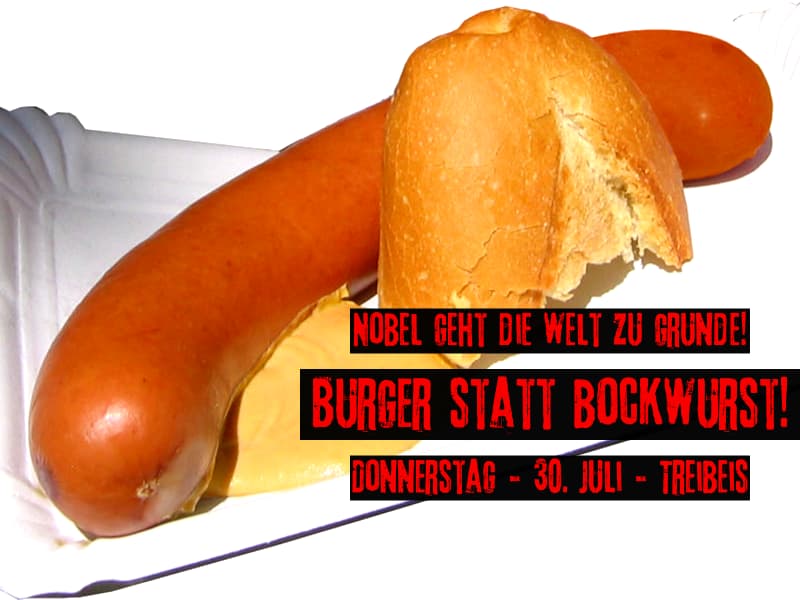 Burger grillen im Café Treibeis
