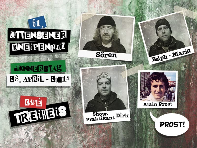 Ottensener Kneipenquiz mit Sören, Ralph-Maria und dem Showpraktikanten aus dem Café Treibeis